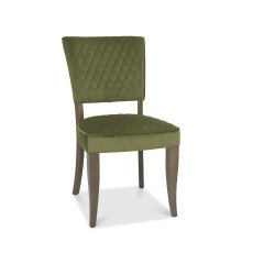 Constable Fumed Oak Chairs in Cedar Velvet Fabric