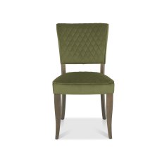 Constable Fumed Oak Chairs in Cedar Velvet Fabric