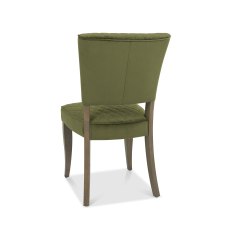 Constable Fumed Oak Chairs in Cedar Velvet Fabric