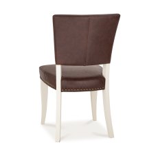 Rivera Ivory Rustic Espresso Faux Leather Dining Chairs