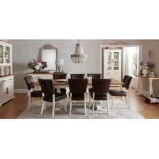 Rivera Ivory Rustic Espresso Faux Leather Dining Chairs