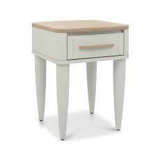 Norman Scandi Oak & Soft Grey Lamp Table with Drawer