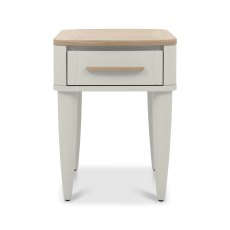 Norman Scandi Oak & Soft Grey Lamp Table with Drawer