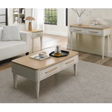 Norman Scandi Oak & Soft Grey Coffee Table with Drawer