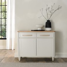 Norman Scandi Oak & Soft Grey Narrow Sideboard