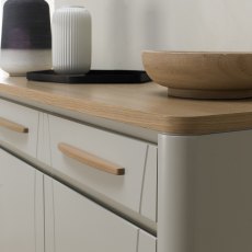 Norman Scandi Oak & Soft Grey Narrow Sideboard