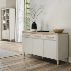 Norman Scandi Oak & Soft Grey Wide Sideboard