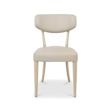 Norman Scandi Oak Upholstered Chairs in Ivory Bonded Leather