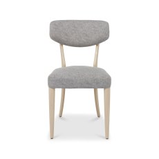 Norman Scandi Oak Upholstered Chairs in Grey Fabric