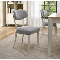 Norman Soft Grey Upholstered Chairs in Grey Fabric