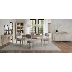 Norman Soft Grey Upholstered Chairs in Grey Fabric