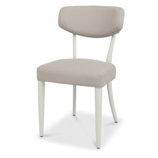 Norman - Soft Grey Dining Chair in Grey Bonded Leather (Pair)