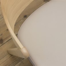 Astra Scandi Oak Ply Back Chair in Ivory Bonded Leather