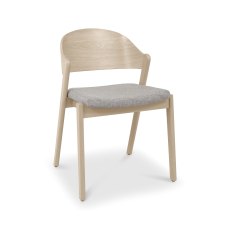 Astra Scandi Oak Ply Back Chair in Grey Fabric
