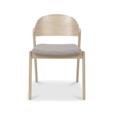 Astra Scandi Oak Ply Back Chair in Grey Fabric