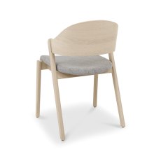Astra Scandi Oak Ply Back Chair in Grey Fabric