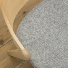 Astra Scandi Oak Ply Back Chair in Grey Fabric