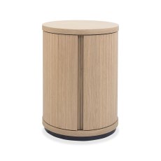 Astra Scandi Oak & Peppercorn Round Lamp Table
