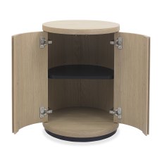 Astra Scandi Oak & Peppercorn Round Lamp Table