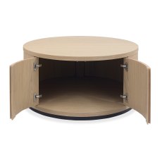 Astra Scandi Oak & Peppercorn Round Coffee Table