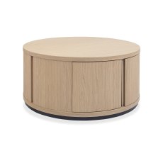 Astra Scandi Oak & Peppercorn Round Coffee Table