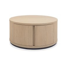Astra Scandi Oak & Peppercorn Round Coffee Table
