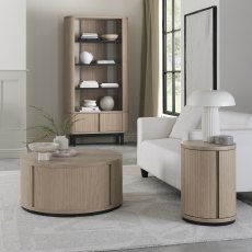Astra Scandi Oak & Peppercorn Round Coffee Table