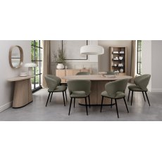 Astra Scandi Oak & Peppercorn Oval Console Table