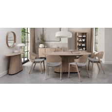 Astra Scandi Oak & Peppercorn Oval Console Table
