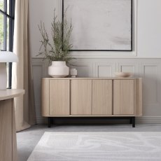 Astra Scandi Oak & Peppercorn Wide Sideboard