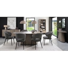 Astra Grey Oiled Oak & Peppercorn 6 Seater Table