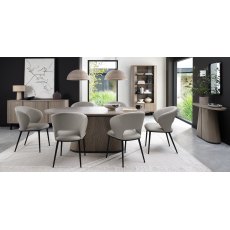 Astra Grey Oiled Oak & Peppercorn 6 Seater Table