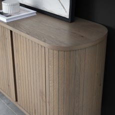 Astra Grey Oiled Oak & Peppercorn Narrow Sideboard