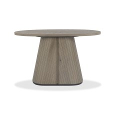 Astra Grey Oiled Oak & Peppercorn Oval Console Table