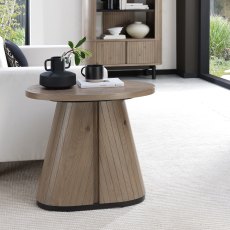 Astra Grey Oiled Oak & Peppercorn Oval Lamp Table