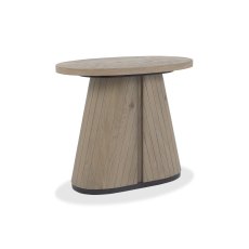 Astra Grey Oiled Oak & Peppercorn Oval Lamp Table