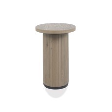 Astra Grey Oiled Oak & Peppercorn Oval Lamp Table