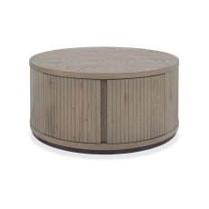Astra Grey Oiled Oak & Peppercorn Round Coffee Table