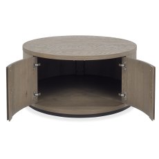 Astra Grey Oiled Oak & Peppercorn Round Coffee Table