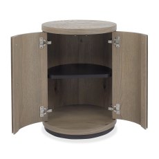 Astra Grey Oiled Oak & Peppercorn Round Lamp Table