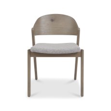 Astra Grey Oiled Oak Ply Back Chair in Grey Fabric