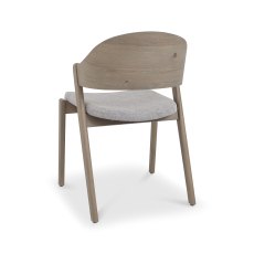 Astra Grey Oiled Oak Ply Back Chair in Grey Fabric