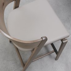 Astra Grey Oiled Oak Bar Stool in Grey Bonded Leather - Single