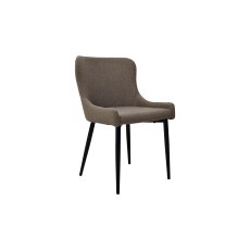 Rubens Mocha Beige Boucle Fabric Chairs with Black Legs