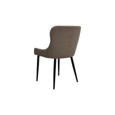 Rubens Mocha Beige Boucle Fabric Chairs with Black Legs
