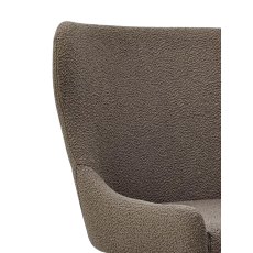 Rubens Mocha Beige Boucle Fabric Chairs with Black Legs
