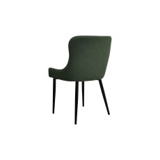 Rubens Green Boucle Fabric Chairs with Black Legs