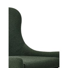 Rubens Green Boucle Fabric Chairs with Black Legs