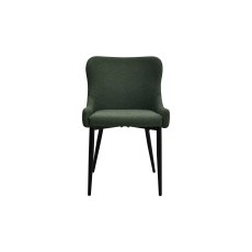 Rubens Green Boucle Fabric Chairs with Black Legs