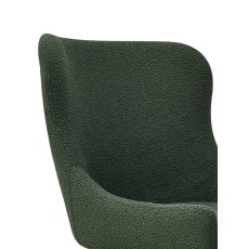 Rubens Green Boucle Fabric Chairs with Black Legs